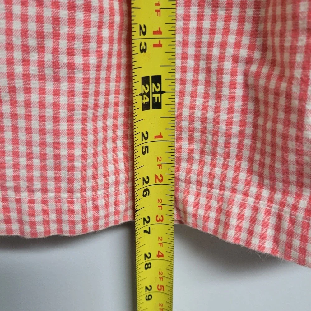 Vintage OshKosh Bgosh Pinafore Dress Girls 6X Pink Gingham Made USA Cotton Plaid